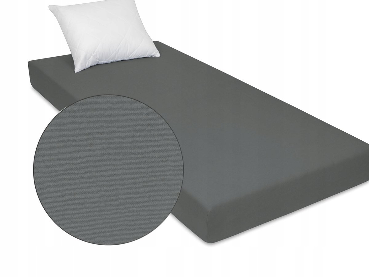 Jersey hoeslaken met elastiek 90x180 cm - Donkergrijs