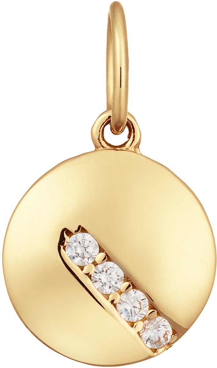 Glow 220.0100.00 Dames Hanger - Rond - Sieraad - 14 Karaat Goud - 9 mm breed - 15 mm lang