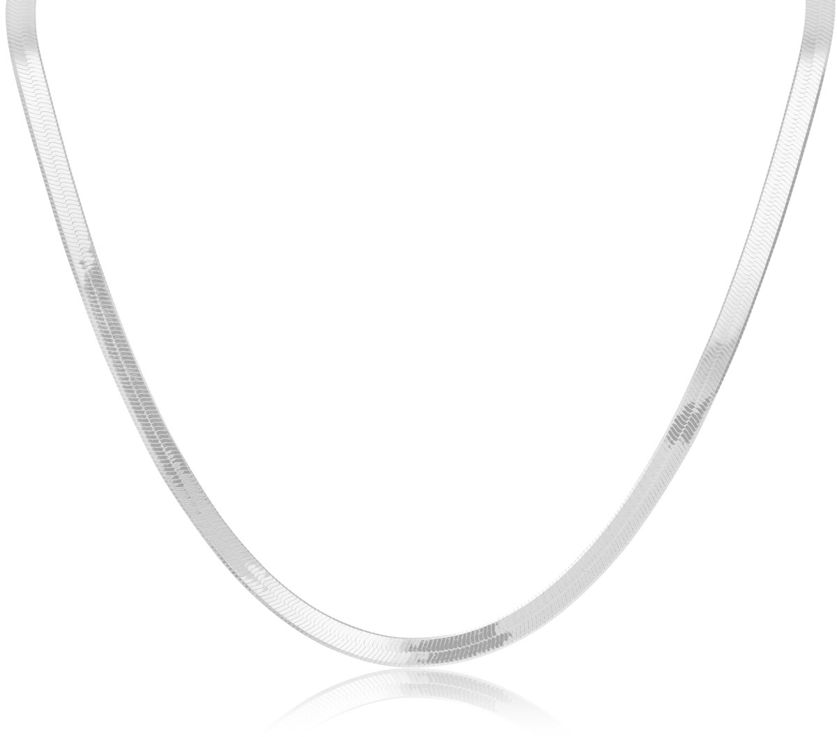 Glow 102.2394.45 Dames Ketting - Collier - Sieraad - Schakelketting - Zilver - 925 Zilver - Gourmet - 4 mm breed - 45 cm lang
