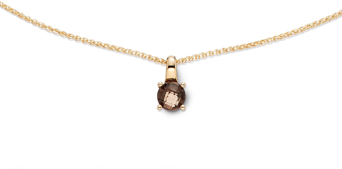 Glow 202.2303.45 Elements Of Love Dames Ketting - Collier - Sieraad - Ketting met hanger - Fantasie - 14 Karaat Goud - Vossenstaart - 10 mm breed