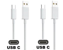 2 stuks OneOne 1,5m USB C kabel. Stevige datakabel. Oplaadkabel snoer past op Samsung Galaxy S8, S9, S10, S10e, S20, S21, S22, S24, S23, S25, Tab A9, Tab S3 / S4 / S5e, Tab S6 / S7 / S8 / S9 / S10 (Edge, FE, Lite, Plus, Ultra), F14, A06