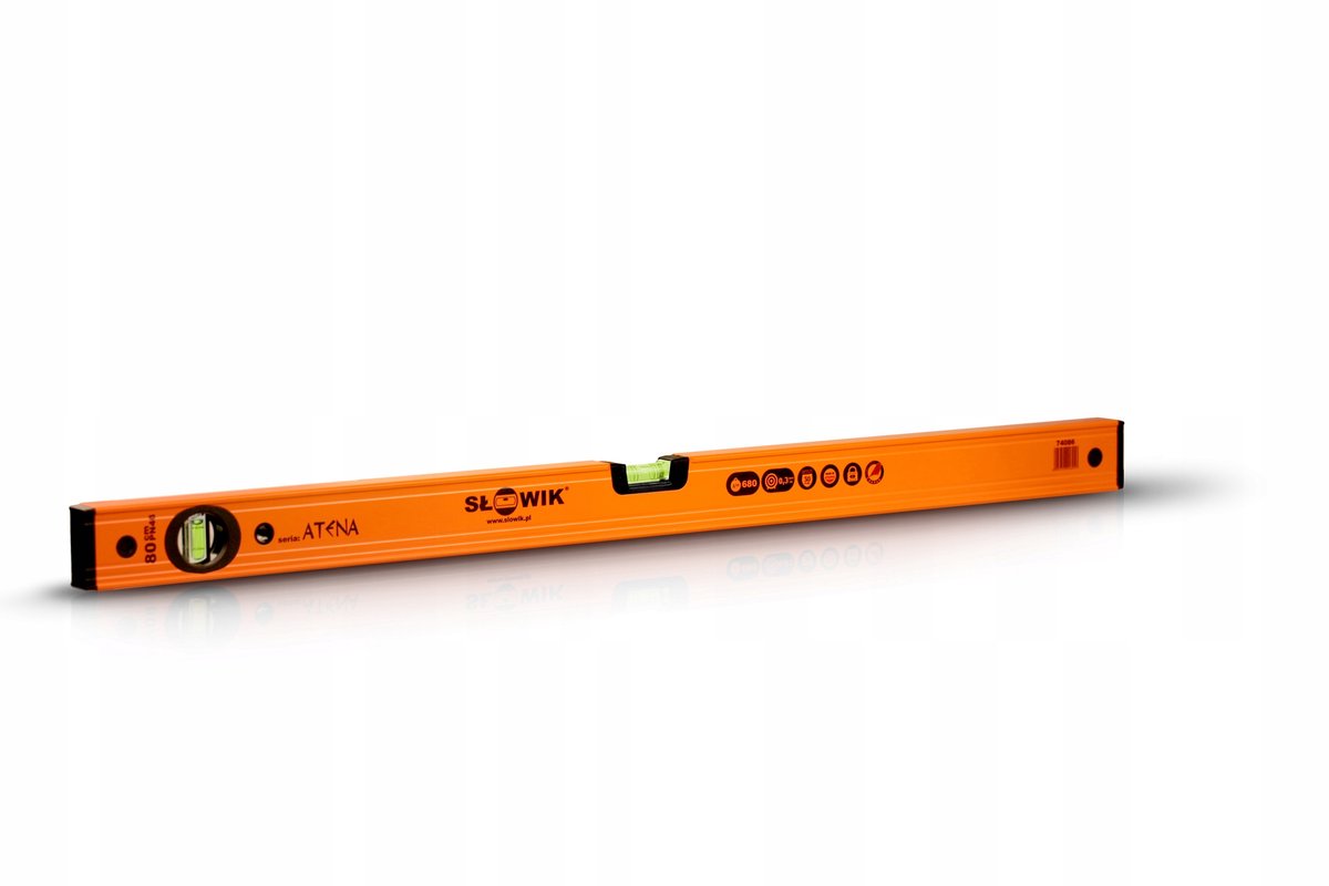 Waterpas Słowik Atena PN46 120cm Oranje Aluminium met 2 Libellen