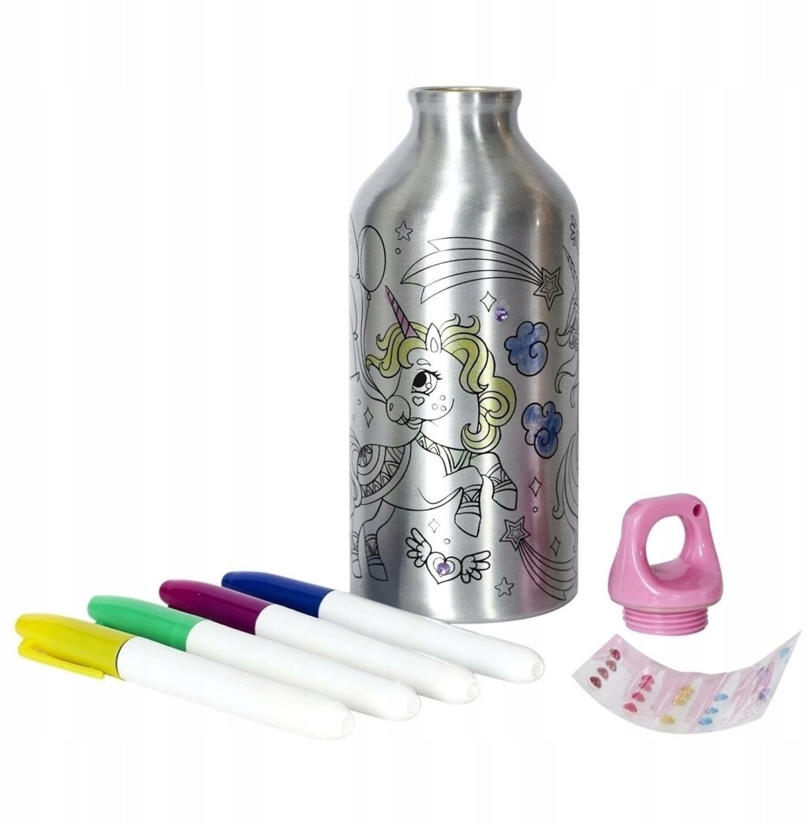 Kinder Drinkfles om Zelf te Kleuren met Eenhoorn & Strass