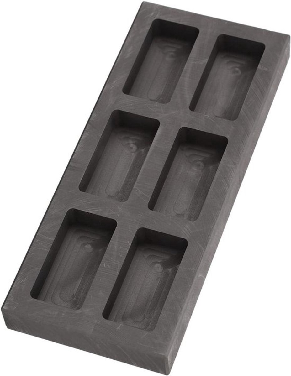 Graphite smeltkroes in vorm van ingots - Thermische stabiliteit - Duurzaam en slijtvast - Hoge zuiverheid voor goudsmelten.