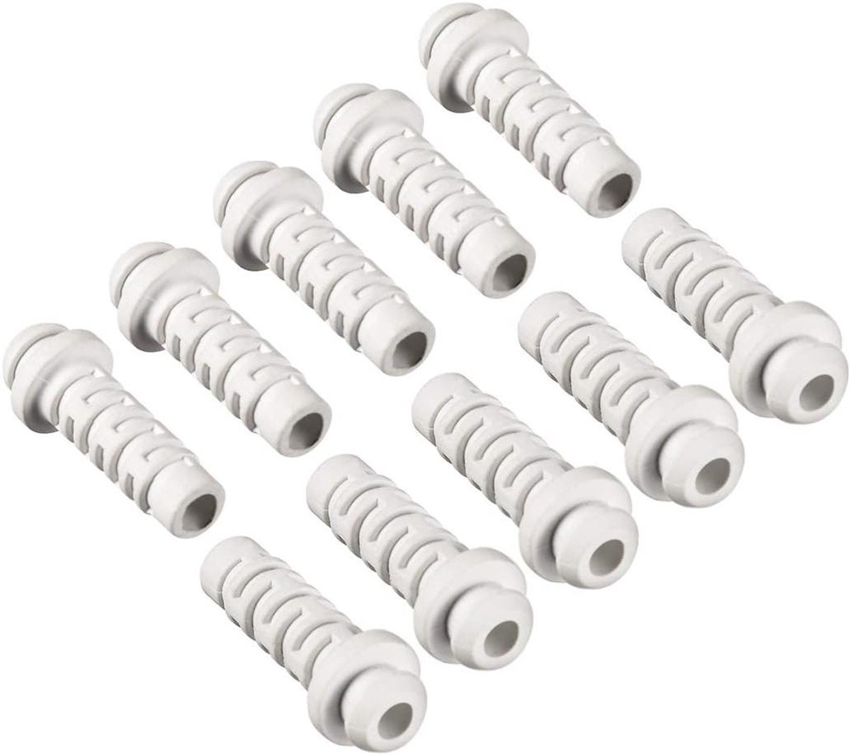 Ronte - PVC Trekontlasting Kabelknikbescherming Wit 10 Stuks 4mm Binnendiameter