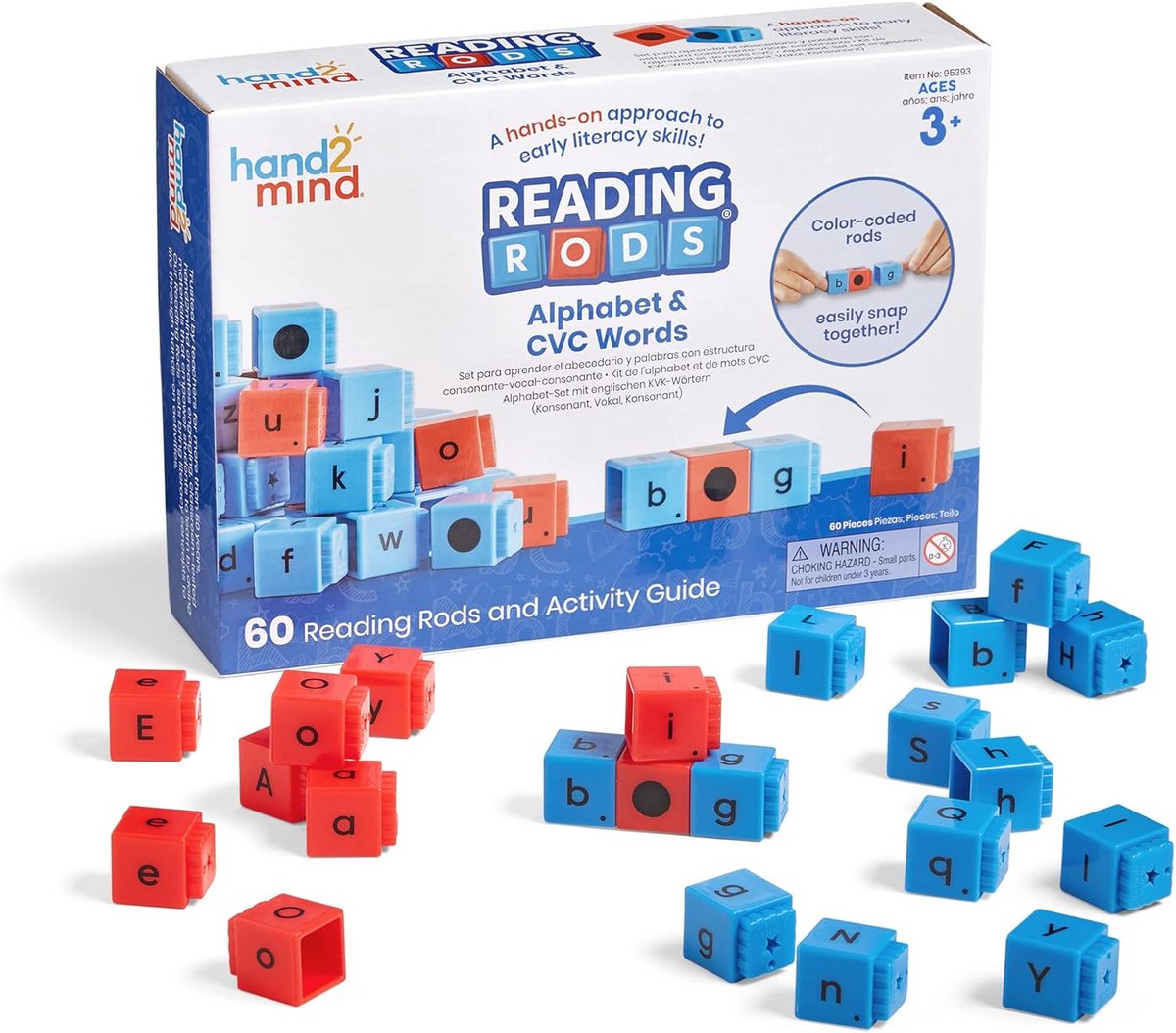 Letterstaafjes voor kinderen - Lezen leren met letters en éénlettergreepwoorden
