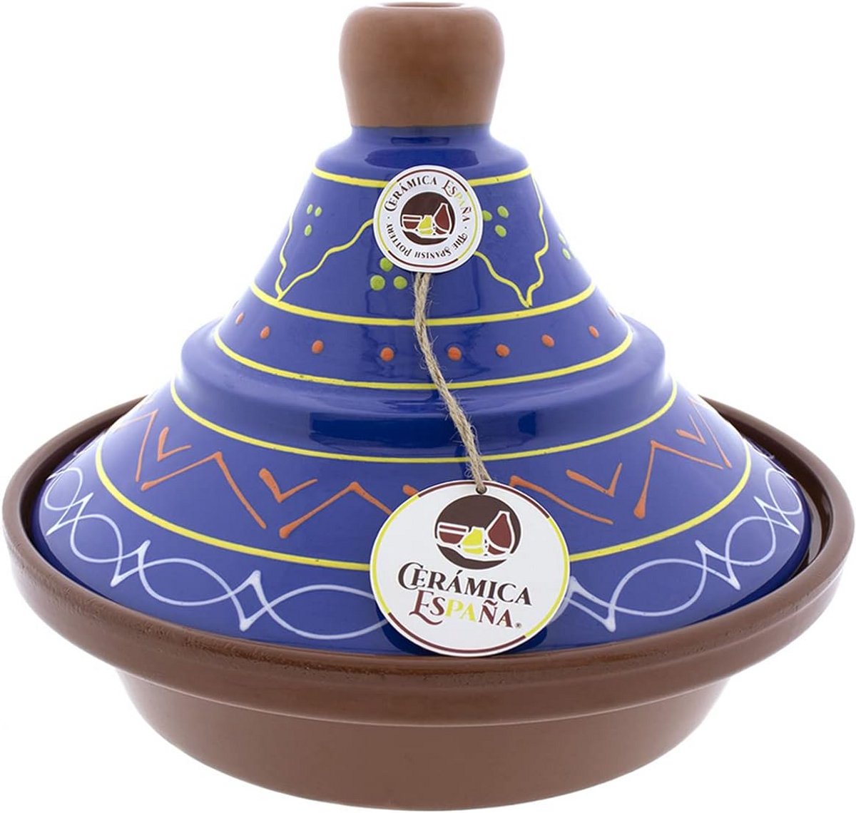Handgemaakte Chamottetajine met Deksel - Traditioneel Ovenbestendig Servies