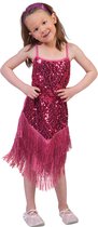Costume de danseur des années 1920 | Robe à paillettes fantaisie fille rose | Taille 116 | Costume de carnaval | Déguisements