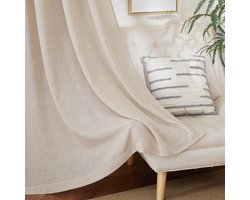 Unyqoos® Linnenlook gordijn met plooiband 260x300 cm voor sfeervol interieur