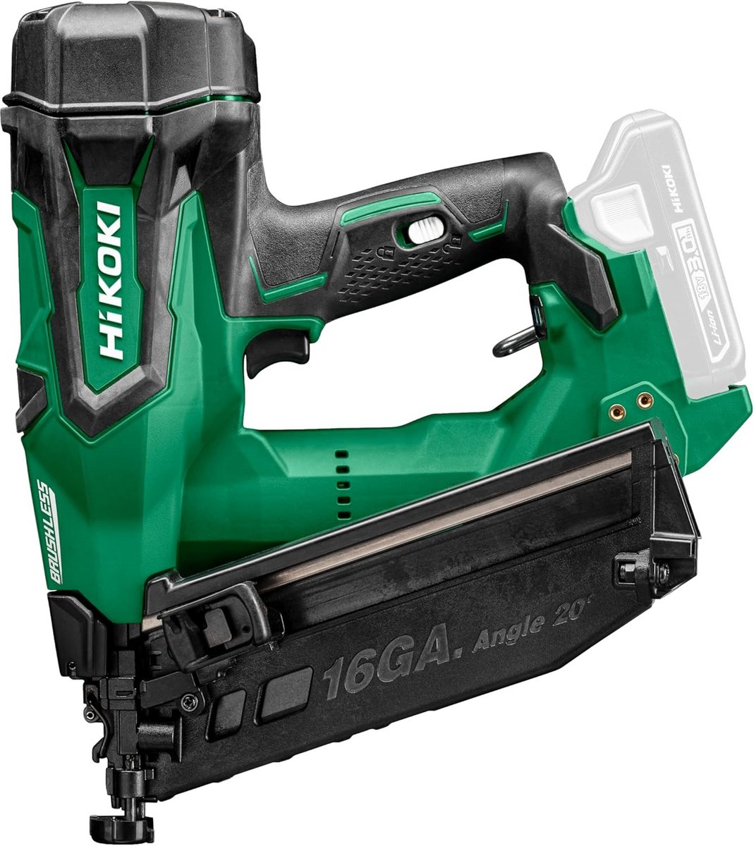Accu Spijkerpistool - Nietmachine Draadloos - Klusprojecten Thuis - Borstelloze Motor - 32-65 mm - Groen/Zwart