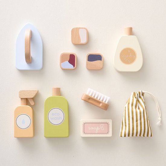 Petite Amélie Speelgoed schoonmaakmiddel van hout | 10-delig