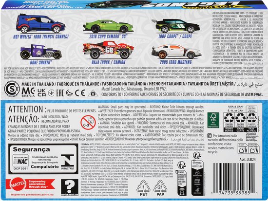 Voitures et camions jouets en métal Hot Wheels - Ensemble de 6 véhicules HW Legends