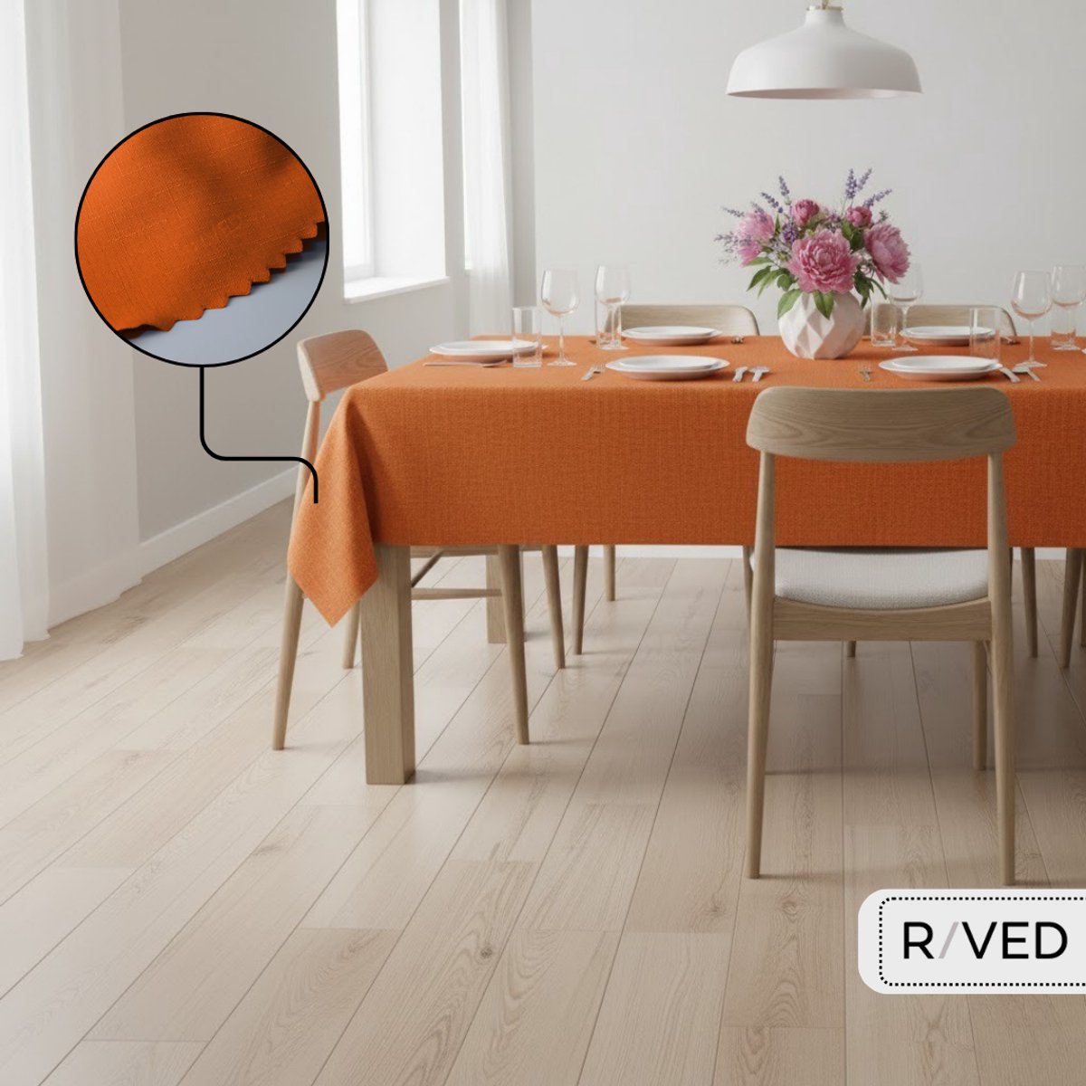 Raved Tafelkleed 140 cm x 200 cm - Oranje Polyester - Kreukvrij