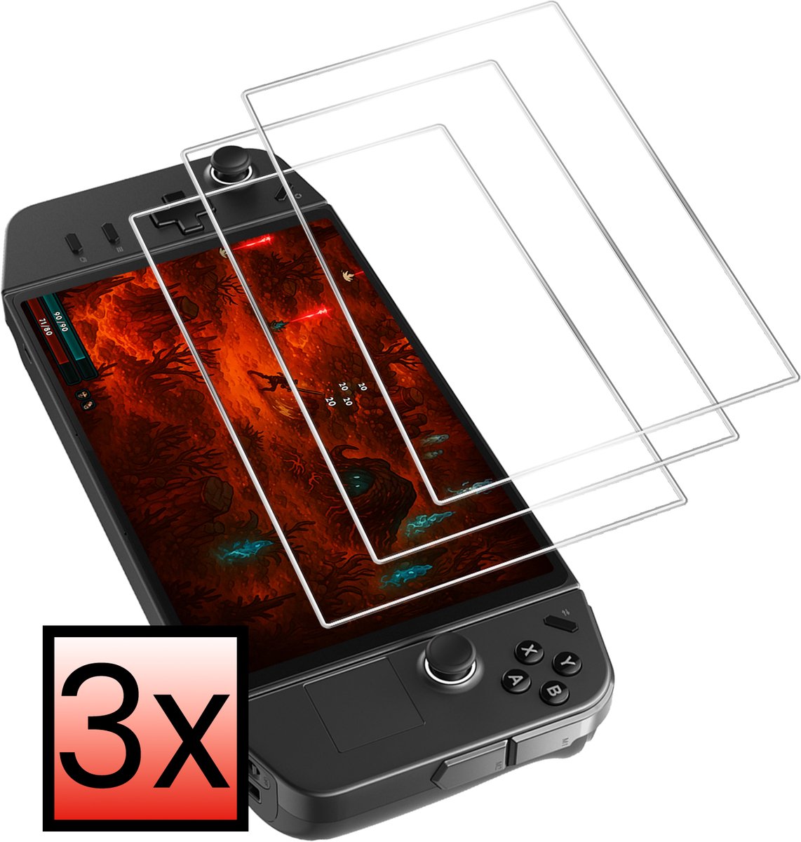Screenprotector Geschikt voor Lenovo Legion Go Bescherm Glas Screen Protector - 3 PACK