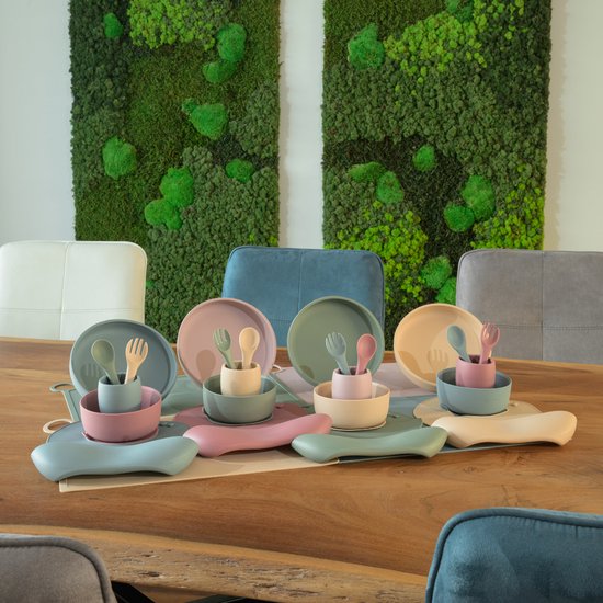 Sproudsy Kinderbord Serene – Zuignap – Kinderservies - Baby – Vintage Green — afbeelding 3