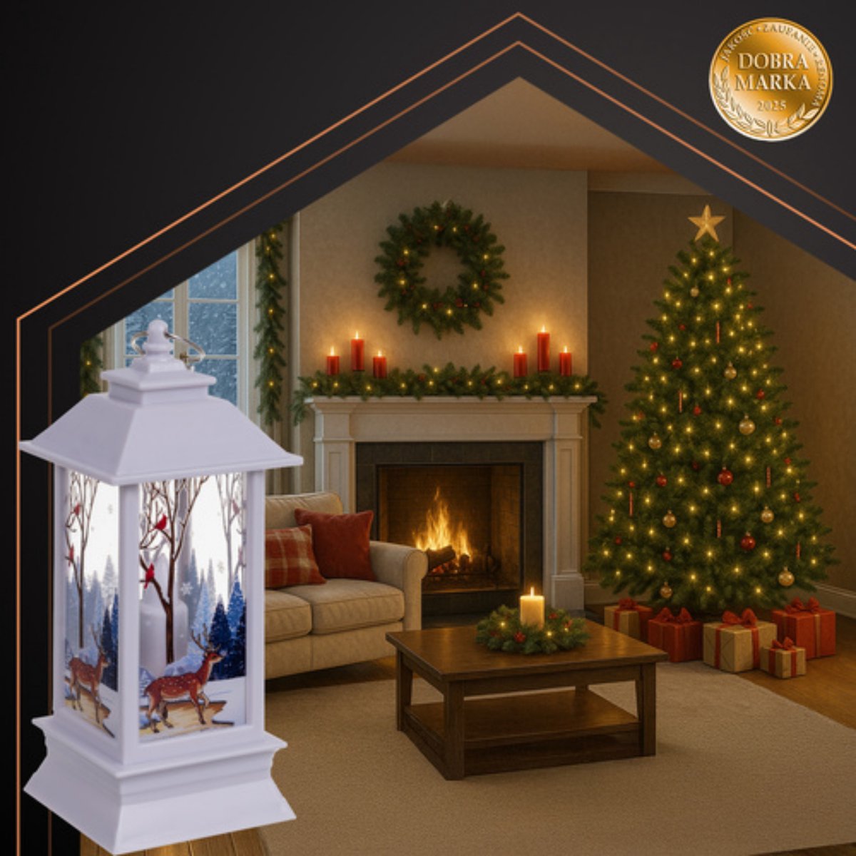 Ruhhy Kerstlantaarn - 2x - wit - 12 x 5 cm - kunststof - LED licht - lantaarn - kerst - kerstlicht – foto 2