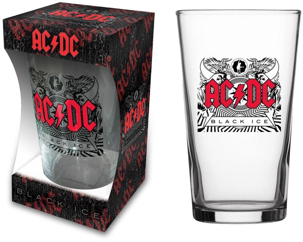 AC/DC Black Ice Unisex Bierglas - helder - Standard