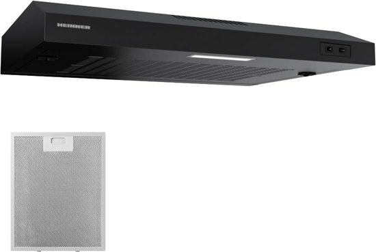 Heinner CH-MD190BK Onderbouw Afzuigkap 60 cm – 190 m³/u – 1x 38 W Motor – 2 Standen – 1x 1.5 W LED-Verlichting – 5 Jaar Garantie – Zwart