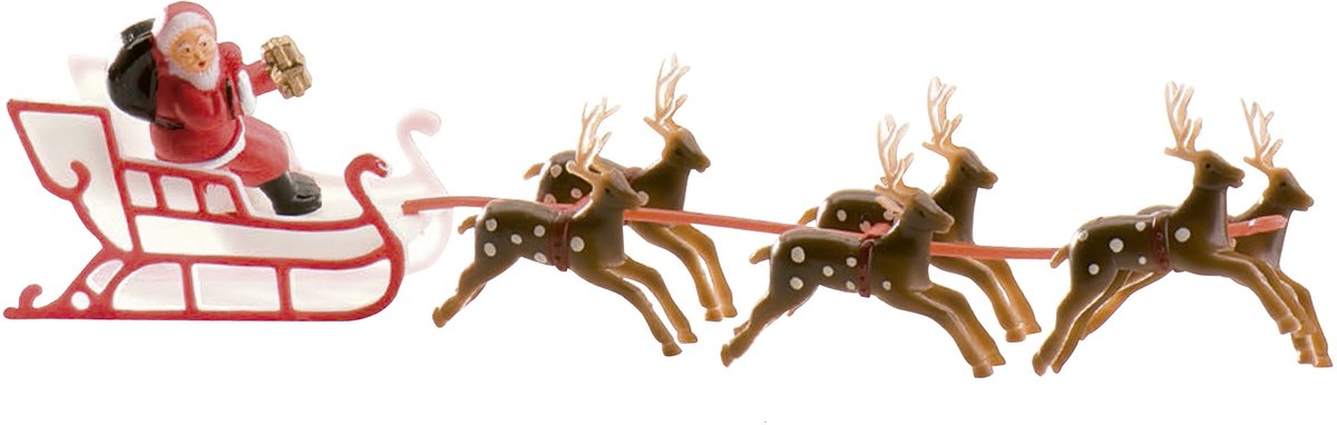 DEKORA - Taartdecoratie van kerstman op slee