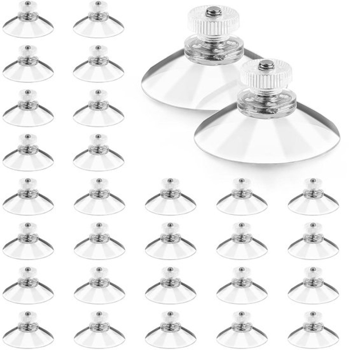 Zuignappen 30 stuks Ø 40 mm Transparant met schroefdraad M5 voor ramen auto decoratie ophanging