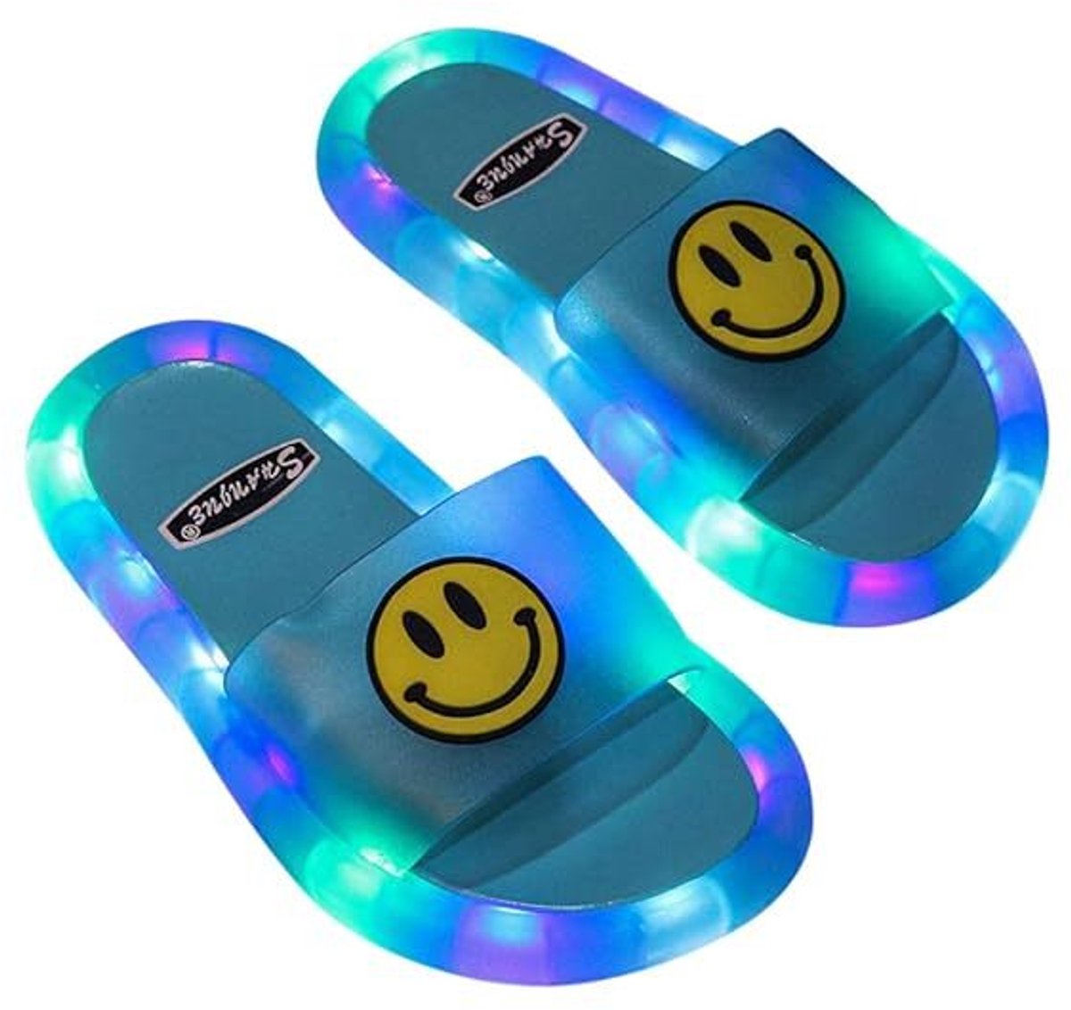Jojoy - LED Pantoffels Kinderen - Lichtgevende Slippers - Blauw - Antislip Zool - PVC Waterdicht - Maat 30-31 - HAPPYS
