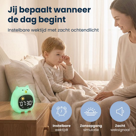 Dutsi - Slaaptrainer Uil - 3-in-1 - Kinderwekker - White Noise Nachtlampje van Dutsi — afbeelding 5
