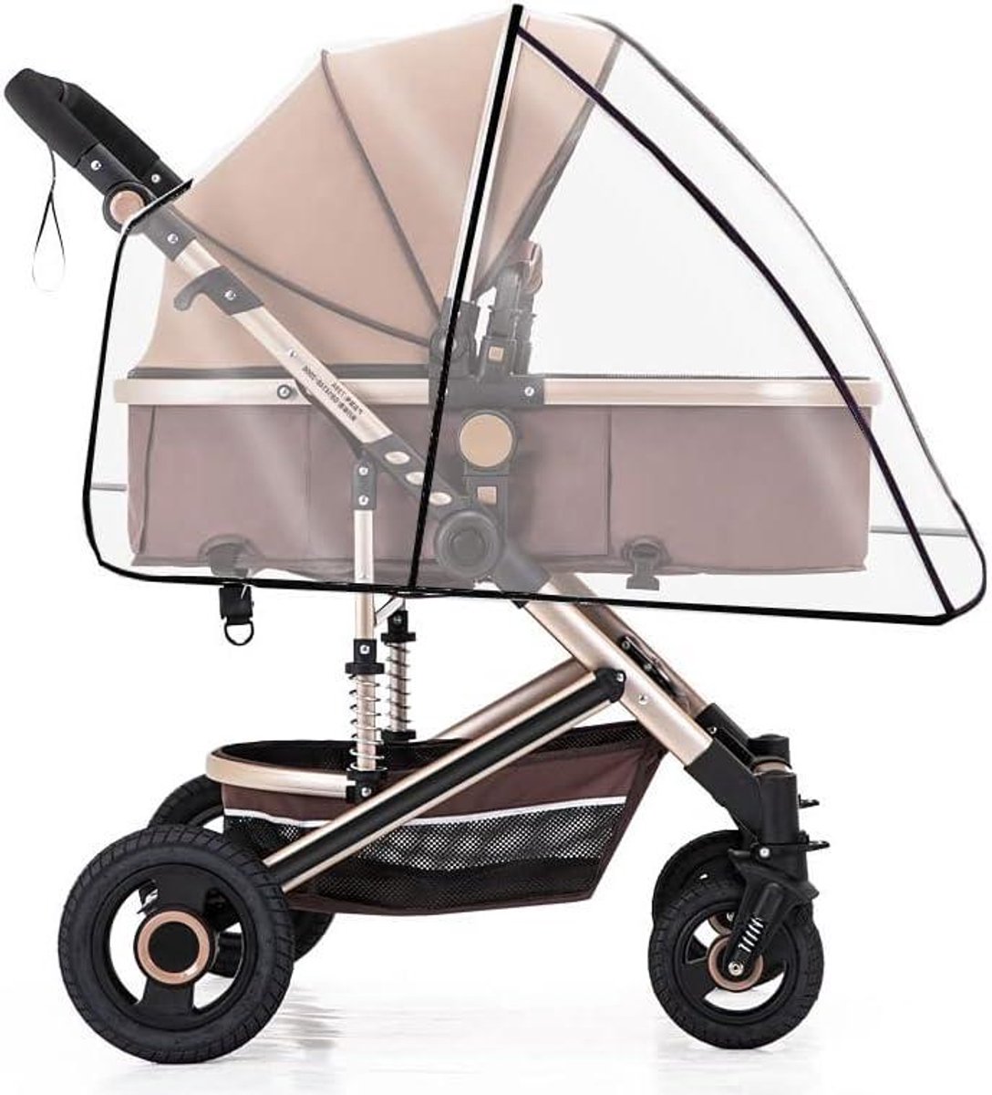 Kinderwagen Regenhoes Transparant - Universeel Passend voor de Meeste Kinderwagens - Goede Ventilatie - Bescherming tegen Weer en Stof