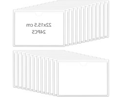 Set van 24 transparante zelfklevende hoezen DIN A5 - Brochurehoezen met etikethouder - Waterdicht en Robuust - Organiseer en bescherm documenten met gemak!