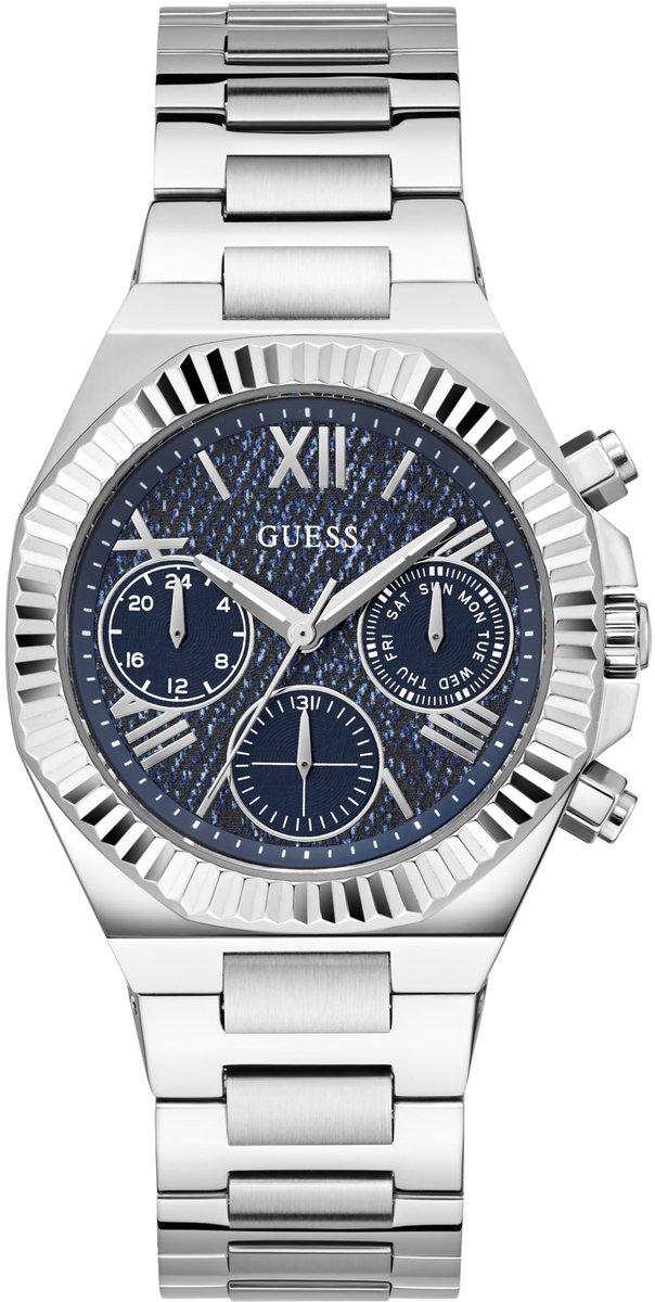 Guess Equality Kwarts Analoog Horloge Zilveren Toon Case: 100% Recycled Steel | Armband: 100% Recycled Steel 38 GW0769L1, GW0769L2, GW0769L3