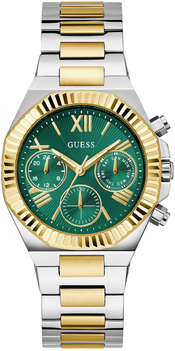 Guess Equality Quartz Chronograph Watch Two-Tone Case: 100% Recycled Steel | Armband: 100% Stainless Steel 38 mm GW0769L4