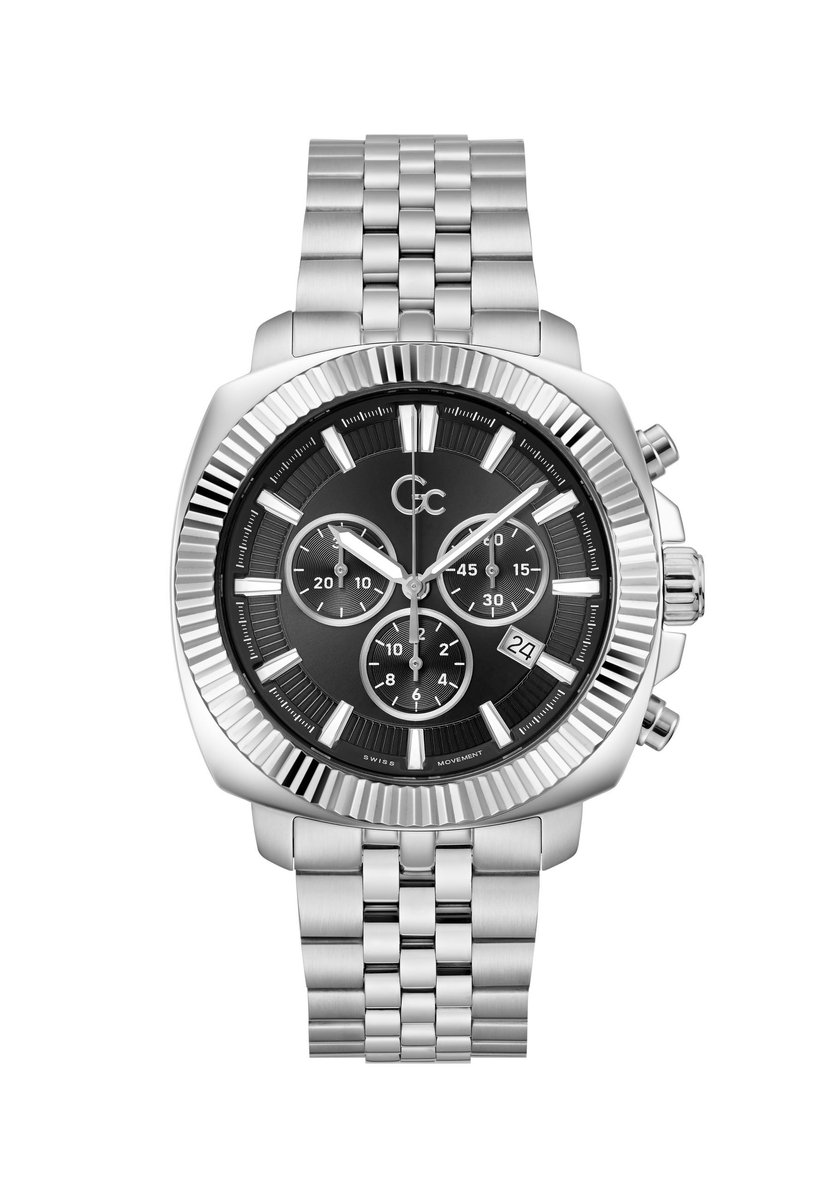 Gc Gc Flair Coussin Quartz Chronograaf Horloge Zilver Kast: 100% Roestvrij Staal | Bracelet 100% Roestvrij Staal 44 mm Z46006G2