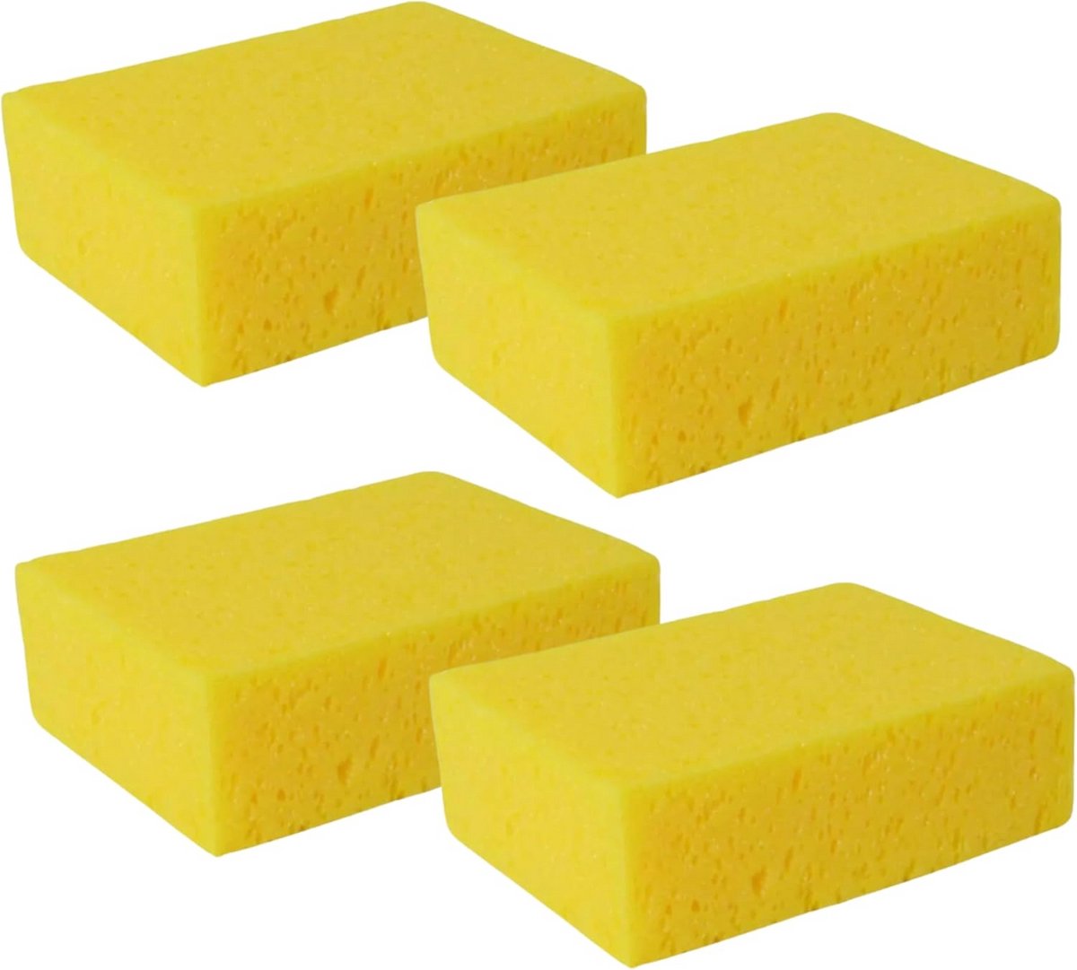 Set van 4 Grote Rechthoekige Krasbestendige Autowassponzen - Super Absorberend