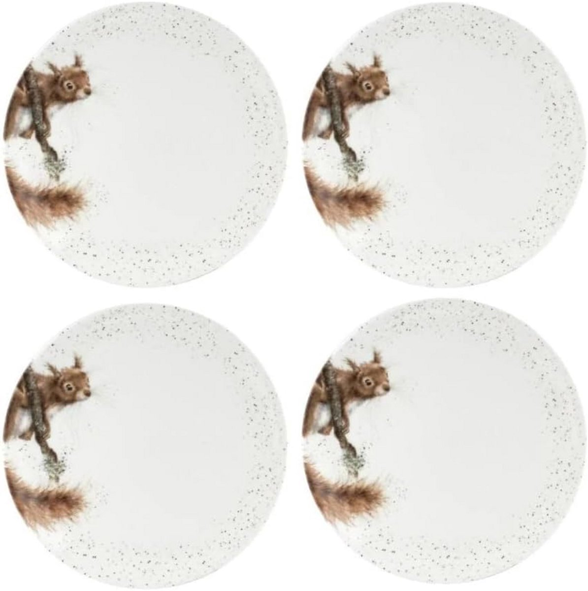 Servies van 4 dinerborden Keramiek met eekhoornprint