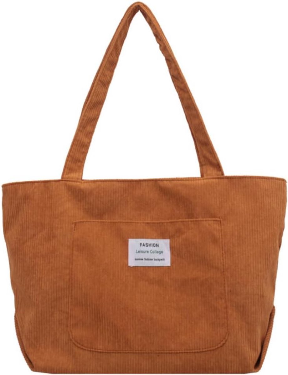 Draagtas corduroy dames - lichtgewicht opvouwbare schoudertas met grote capaciteit - 4 kleuren