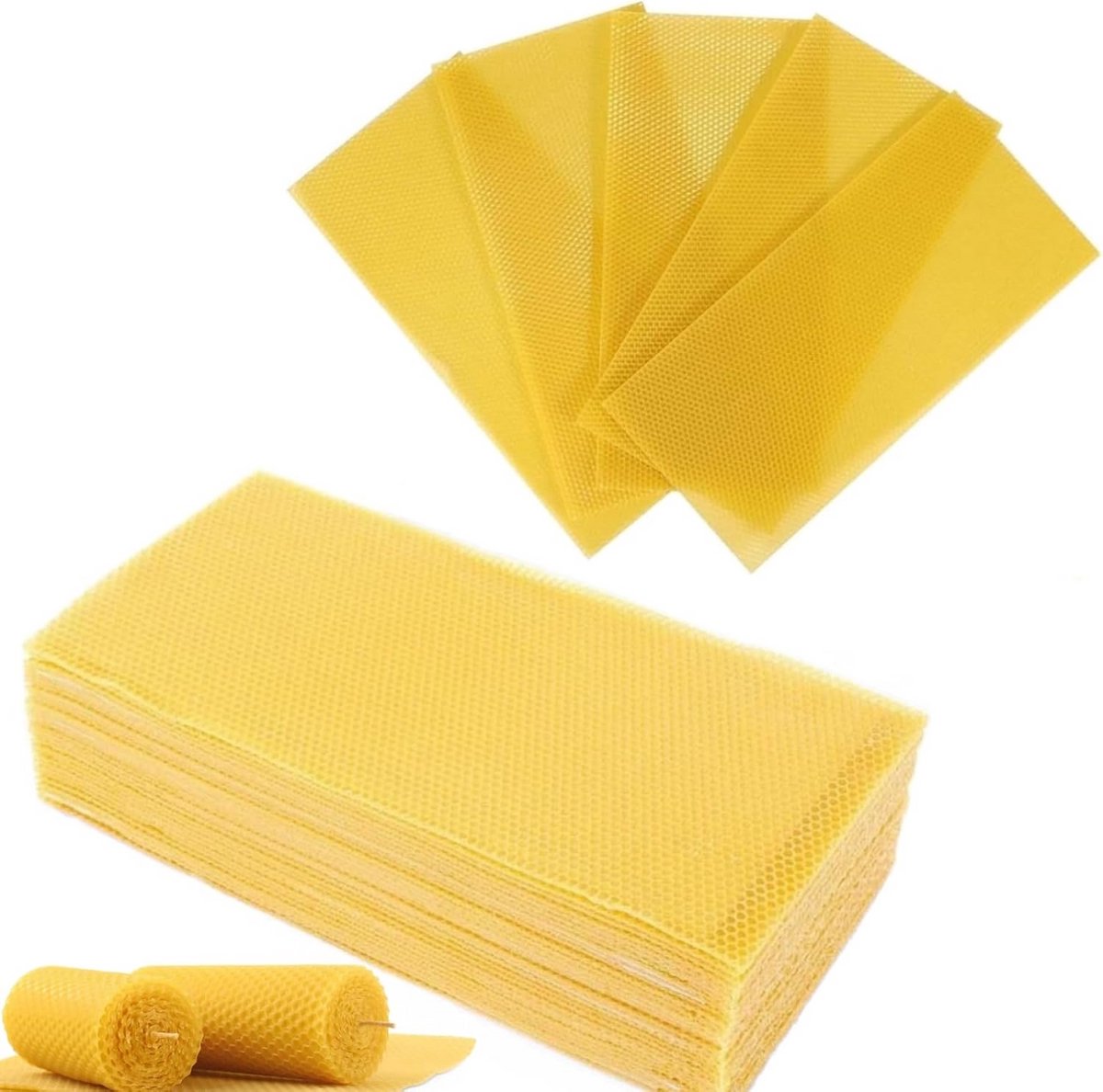 30 Bijenwas Vellen - Wax Foundation voor Bijenframes en Kaarsen Gieten 41,5 x 19,5 cm