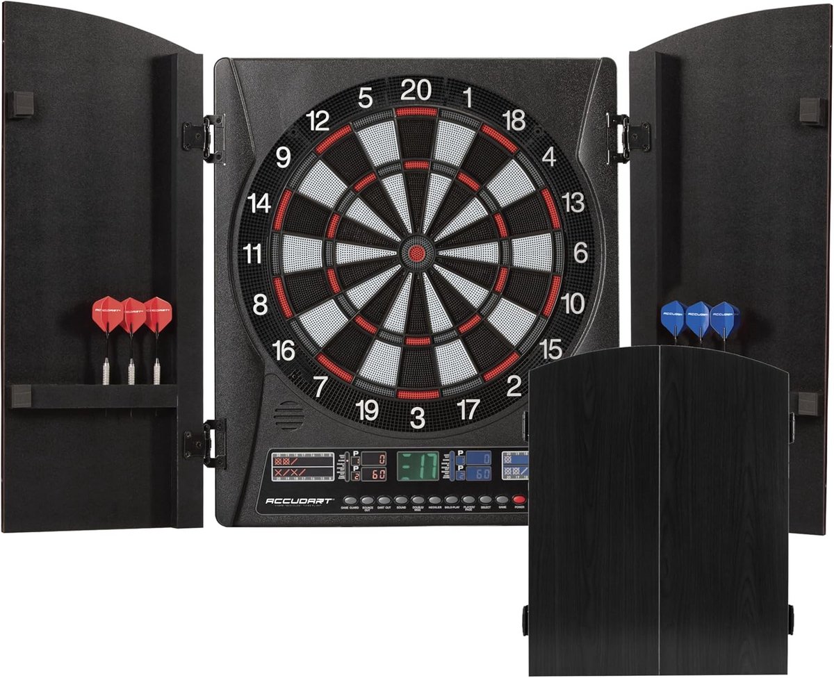 Elektronisch Dartbord met Kast voor 8 Spelers - 137 Spelvarianten