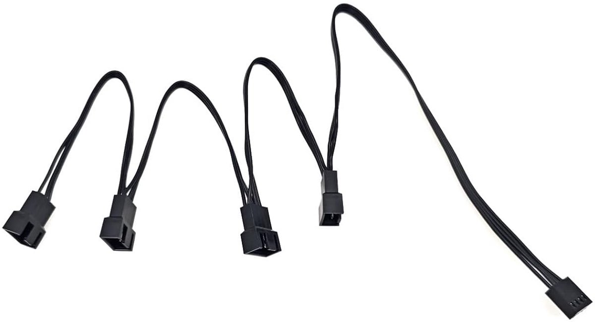 4-Pins PWM Ventilatorsplitterkabel Y-Splitter voor PC en CPU Koeling