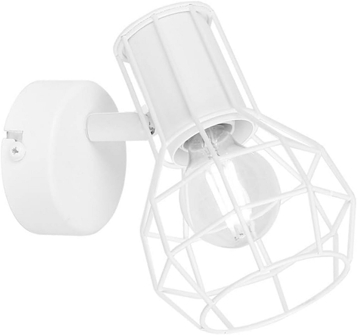 Vintage Wandlamp met Kooi, Draaibaar Industrieel Design voor Woonkamer en Slaapkamer