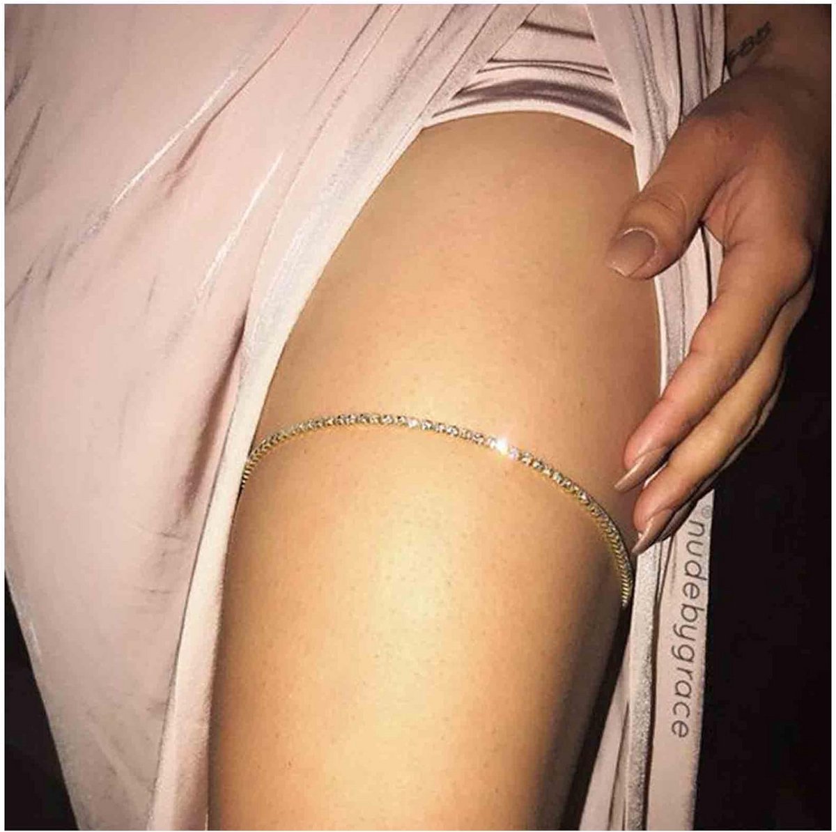 Verstelbare Kristallen Dijbeenketting en Beenketting voor Dames en Meisjes