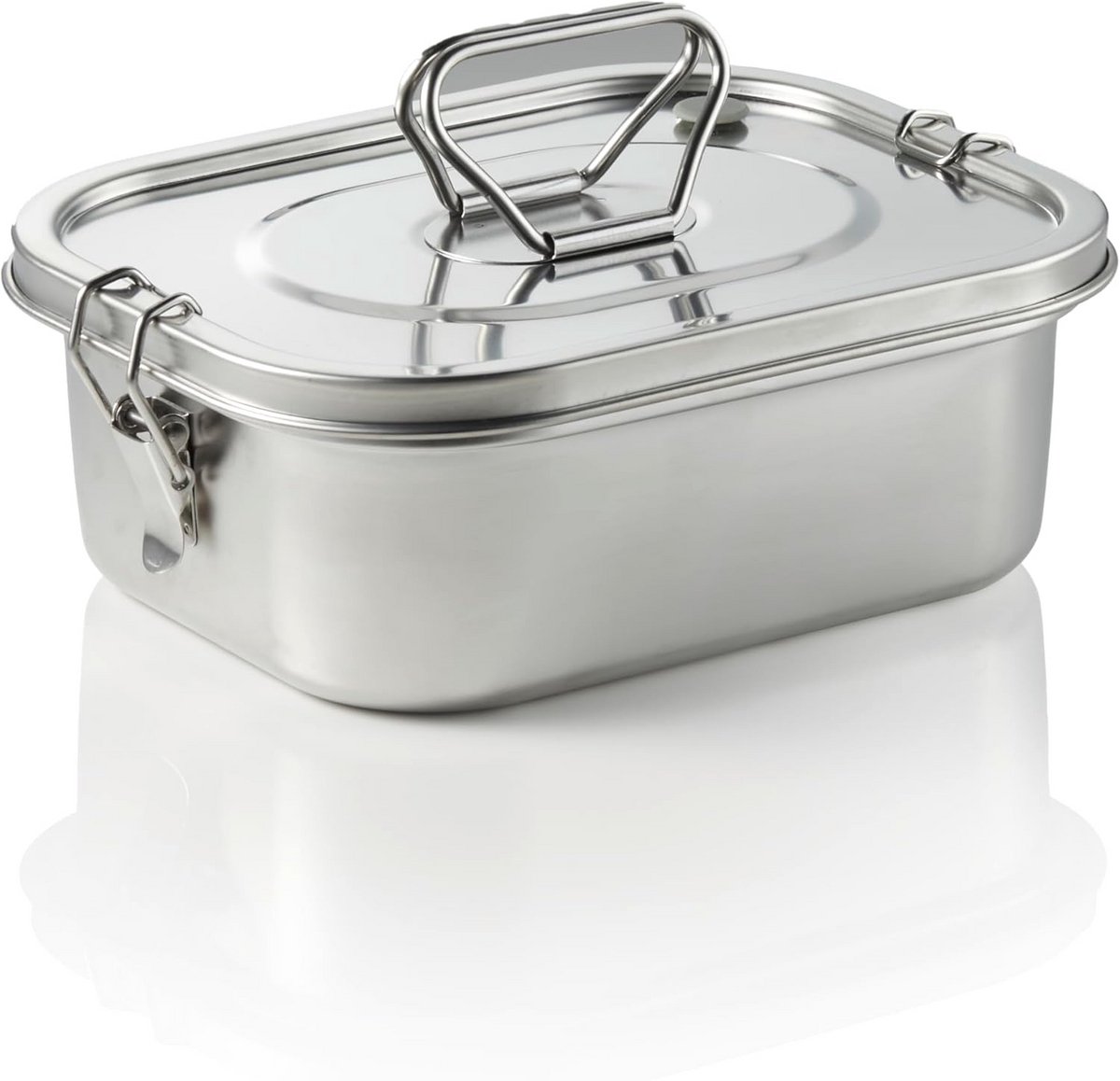 RVS Lunchtrommel 2500 ml Lekvrij met Scheidingsinzet en Handvat