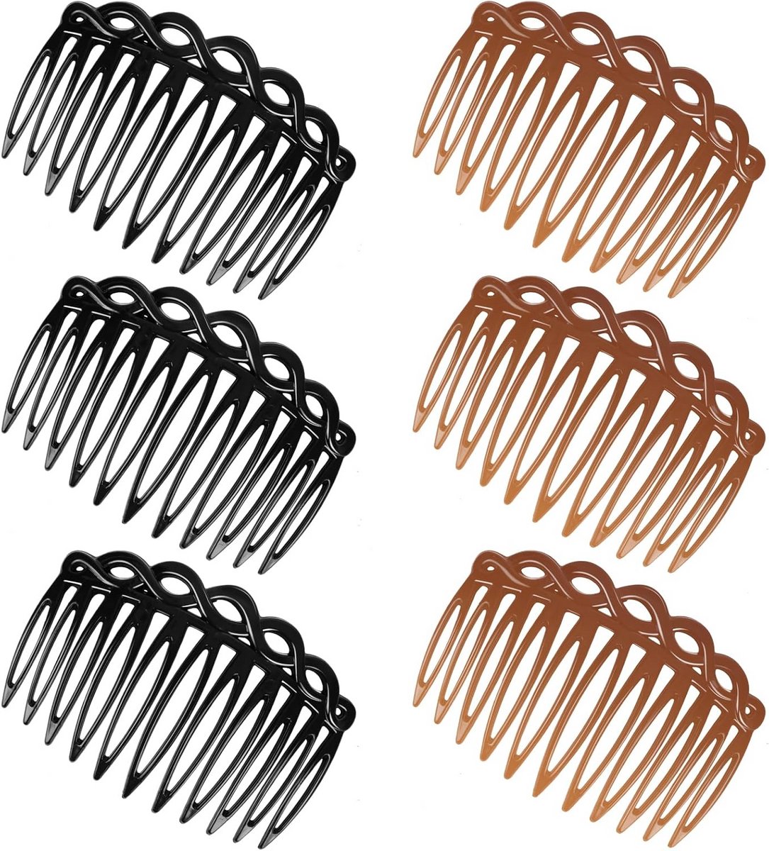 Set van 6 Franse Zijkammen voor Opsteekkapsels - Haaraccessoires voor Zijscheiding