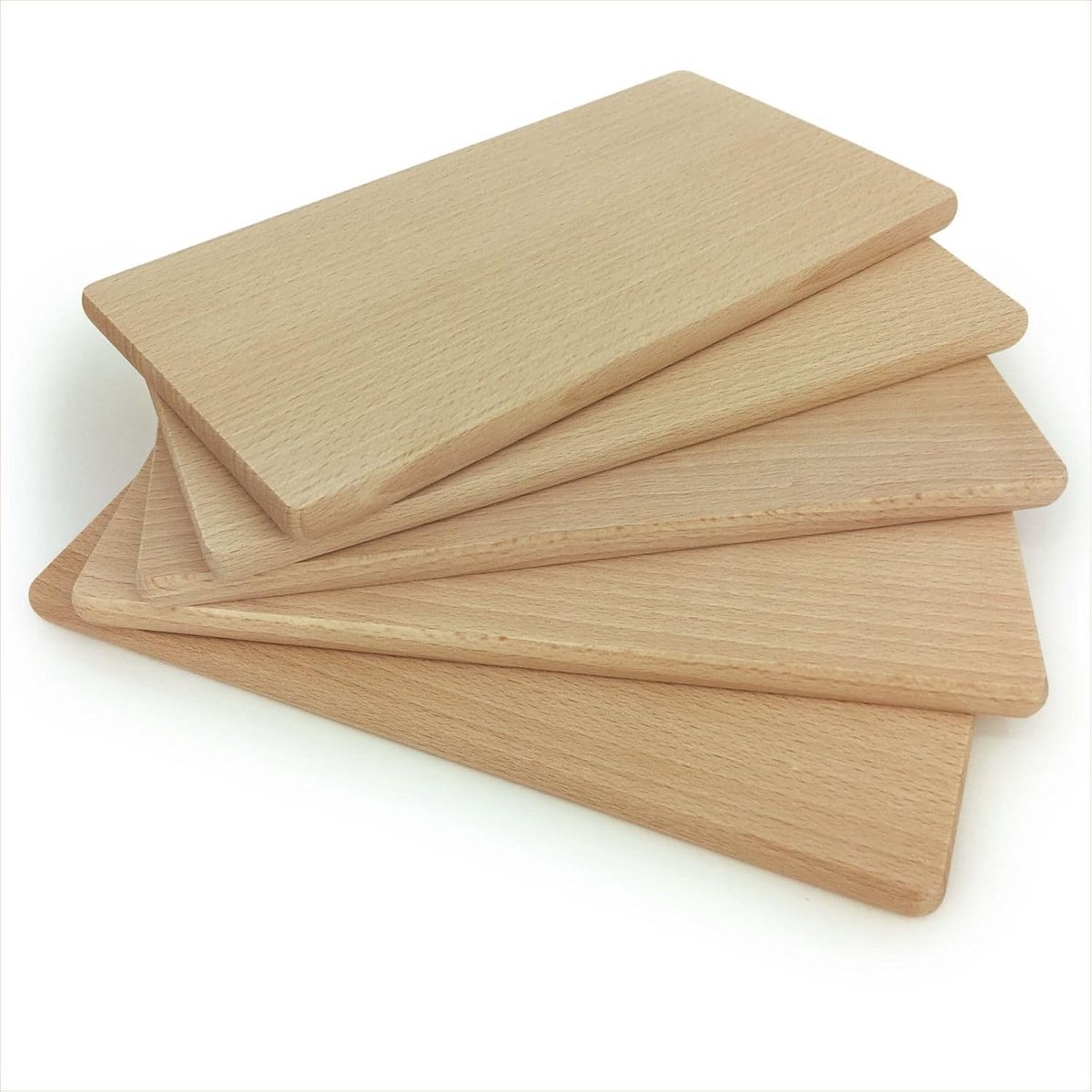 Set van 5 Houten Serveerplanken van Beukenhout - 22x12x1 cm