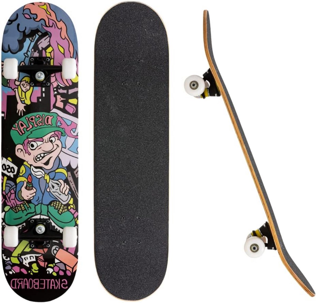 Compleet Skateboard voor Beginners - 8 Lags Canadees Esdoorn Double Kick Deck Cruiser