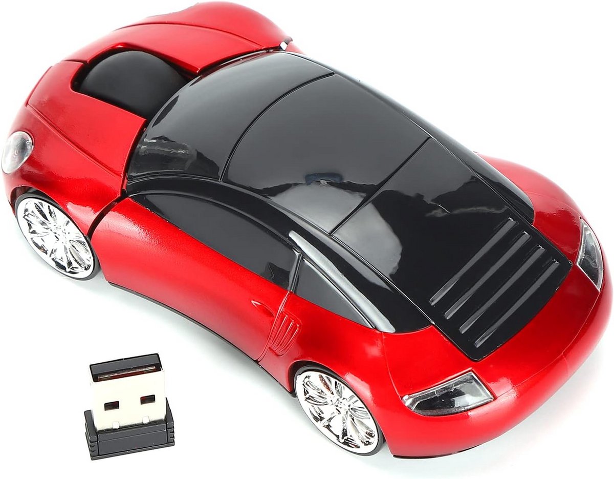 Draadloze Muis 2.4GHz voor Laptop, PC en Tablet - Compact en Ergonomisch (Rood)