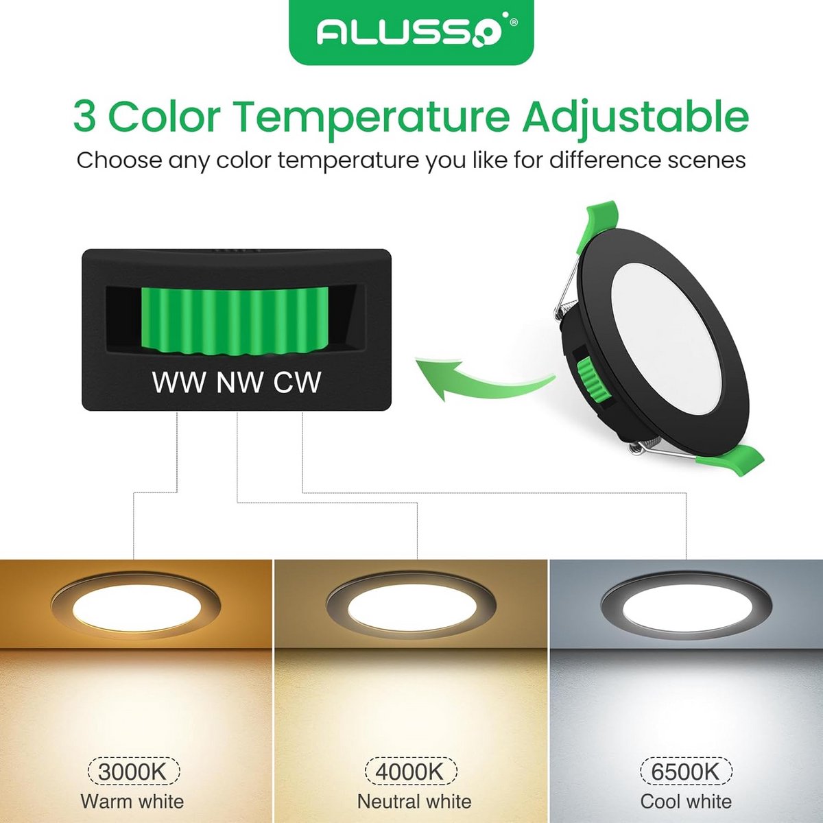 Ultra Platte LED Inbouwspot Dimbaar IP44 - 4W - Warm Wit tot Koel Wit Licht - Voor Badkame