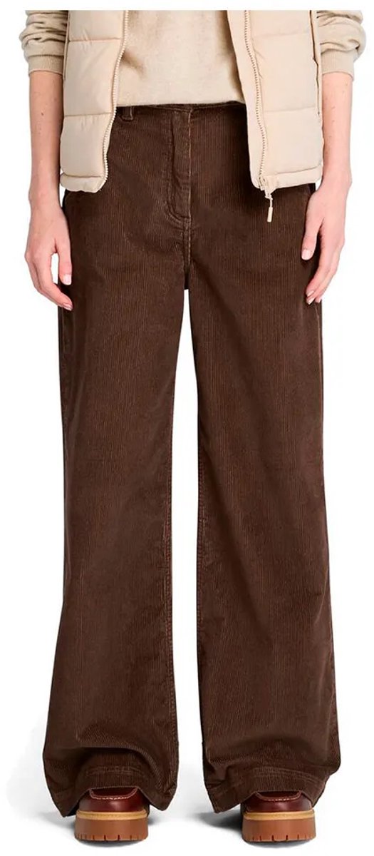 Timberland Washed Corduroy Wide-leg Broek 33 30 Vrouw Bruin