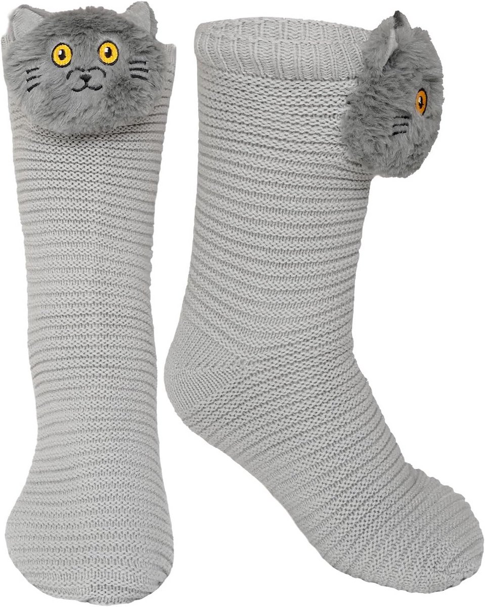 Warme Dames Huissokken met Anti-slip Zolen - Dikke Fleece voor Herfst en Winter