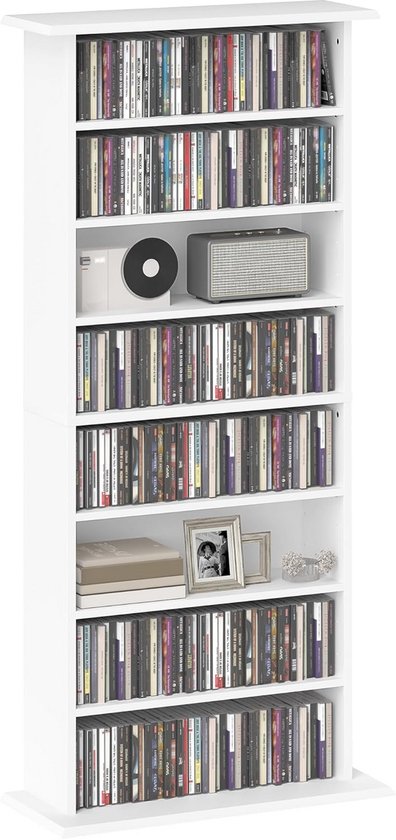 No Rek Blu Opbergkast voor 360 CD's, 185 DVD's en Blu-rays - Media Rek met 8 ...