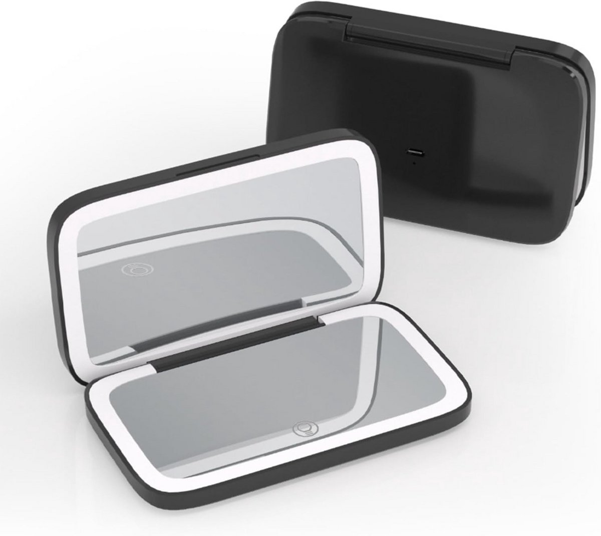 Opvouwbare Make-up Spiegel met 5x Vergroting en LED Licht - USB Oplaadbaar Zakformaat