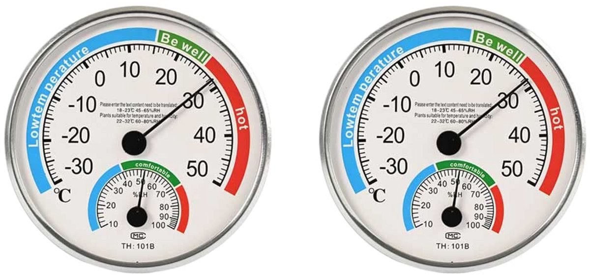 Analoge Thermometer en Hygrometer voor Binnen - Nauwkeurige Vochtigheid en Temperatuur Meten